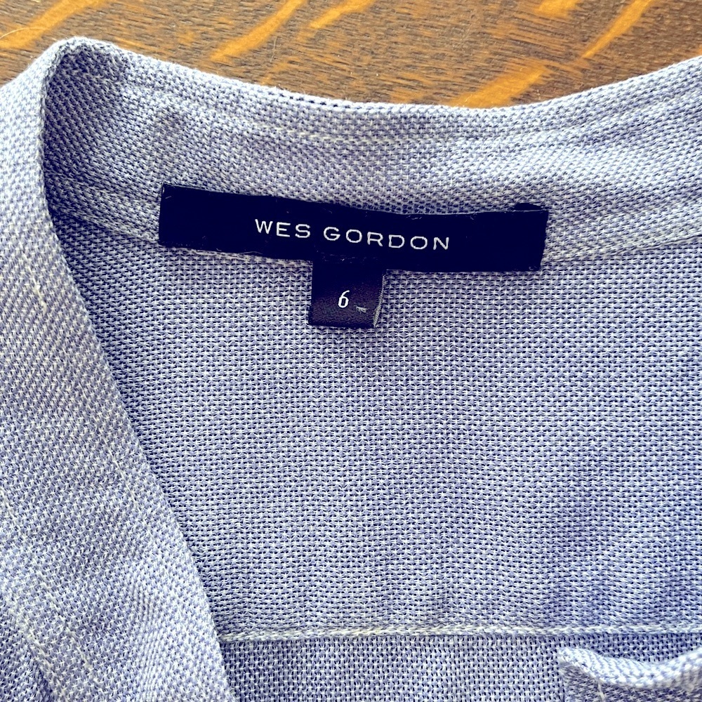 Wes Gordon Blue Tunic with Mandarin Collar - Picture 6 of 8